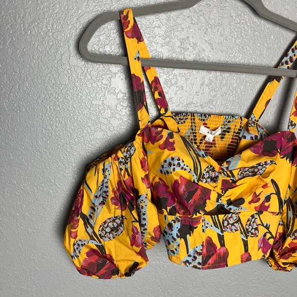 NWT A.L.C. Melody Off-The-Shoulder Floral Crop Top - Picture 4 of 7